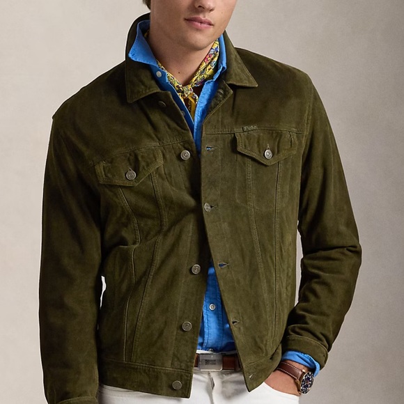 Men's Olive Suede Jacket